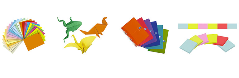 Cuadernos, Papel y Notas de Colores