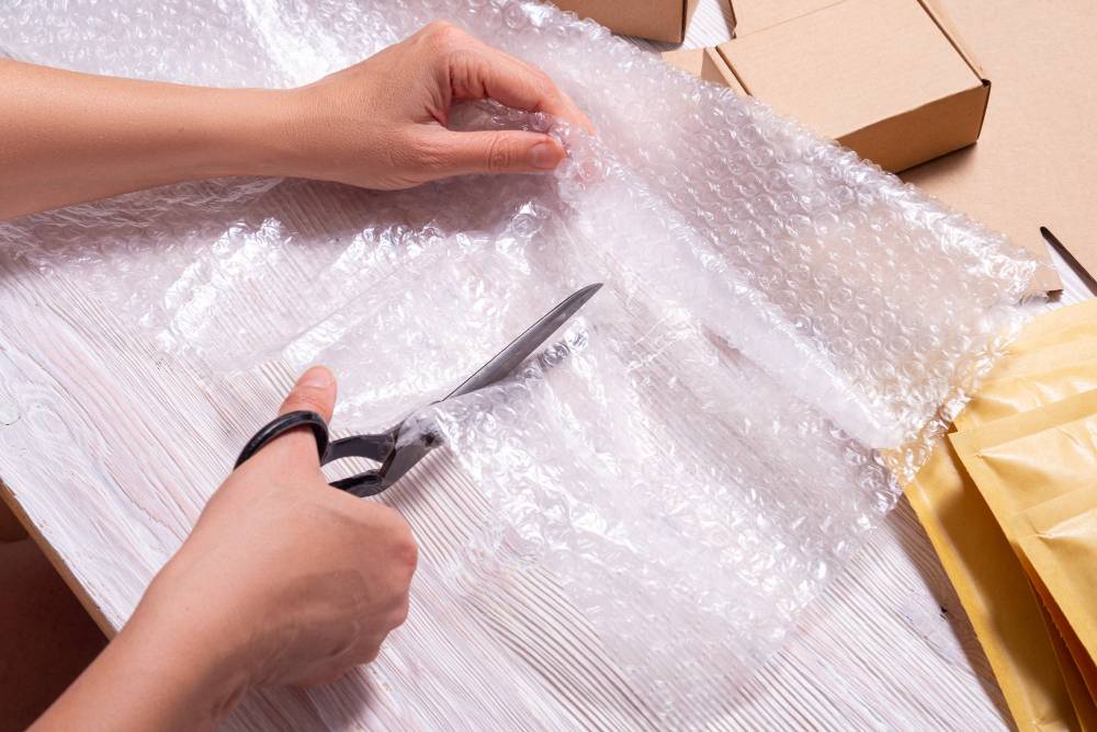 Plástico de burbujas para embalar productos frágiles